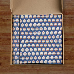 Baseball Softball Sport Pattern Red White & Blue Tissue Paper
