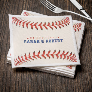 Baseball Softball Sport The Perfect Catch Wedding Napkin