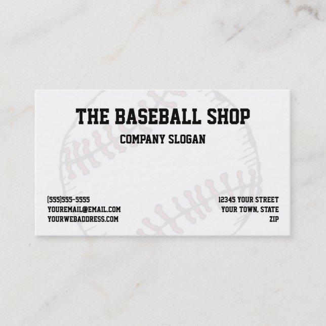Baseball Softball Sports Theme Business Card (Front)
