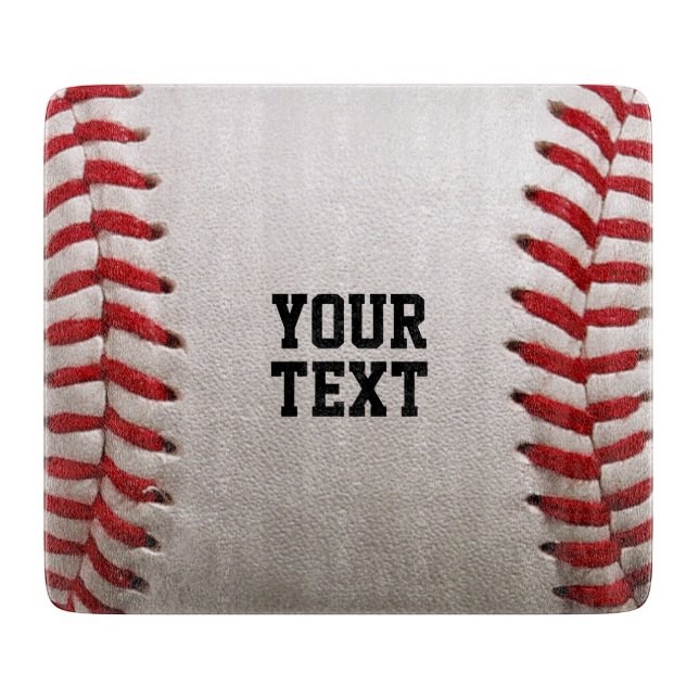 Baseball Softball Stitching Custom Text Cutting Board (Front)