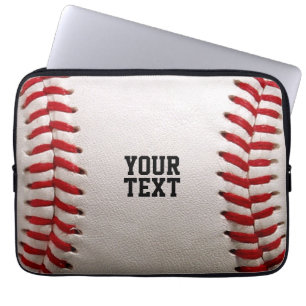 Baseball Softball Stitching Custom Text Laptop Sleeve