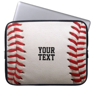Baseball Softball Stitching Custom Text Laptop Sleeve