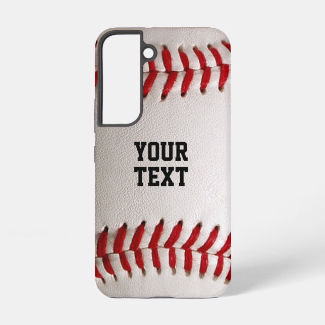 Baseball Softball Stitching Custom Text Samsung Galaxy S22 Case (Back)