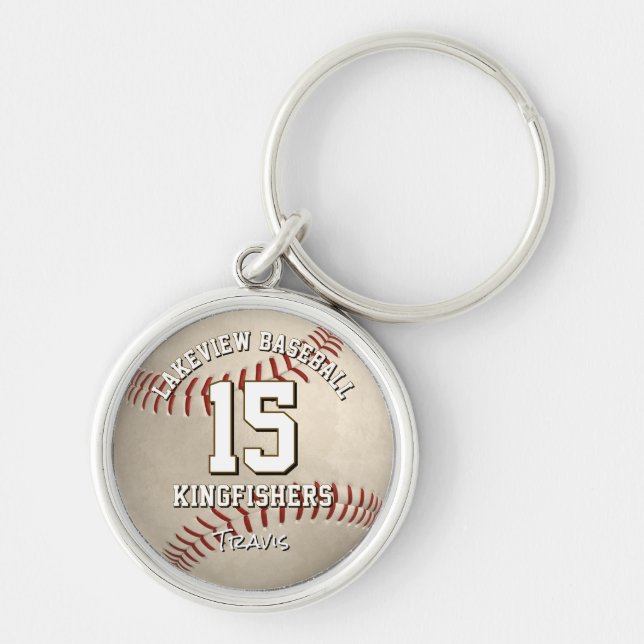 baseball/softball team name personalised key ring (Front)