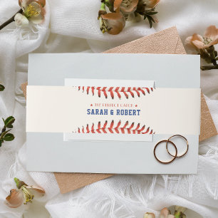 Baseball Softball The Perfect Catch Sport Wedding Invitation Belly Band