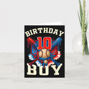 Baseball Splash Drip 10th Birthday Srts Lover Boy  Card
