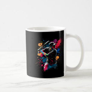Baseball Splash Retro Baseball Bat Illustration Coffee Mug