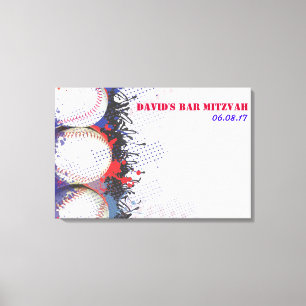 BASEBALL Splatter Sign-In Memory Board Canvas Print
