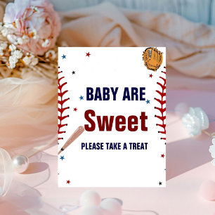 Baseball Sport baby are sweet baby shower favour  Pedestal Sign