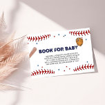 Baseball Sport Baby Shower Book Request  Enclosure Card<br><div class="desc">modern minimalist baby baseball sport baby shower book request cards with "Books for Baby" written in modern pink and black lettering on a white backdrop. Customise the basic book request cards with your own words below. The design complements our Baby Shower Script baby shower collection.</div>
