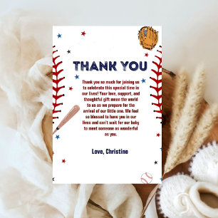 Baseball Sport Baby shower party Thank You Card