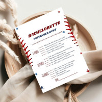 Baseball Sport bachelorette Scavenger game Card