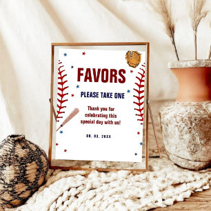 Baseball Sport Bay shower Birthday Favours sign