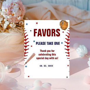 Baseball Sport Bay shower Birthday Favours sign