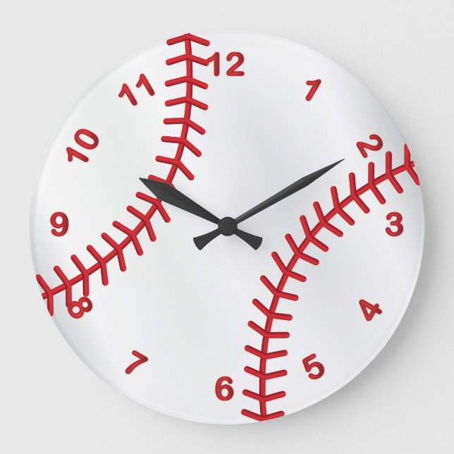 Baseball Sport Design Large Clock (Front)