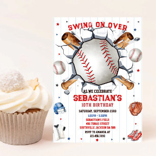 Baseball Sport Party Boy Birthday Invitation