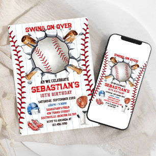 Baseball Sport Party Boy Birthday Invitation