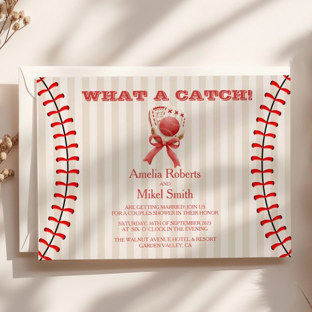 Baseball Sport Perfect Catch Wedding Invitation (Creator Uploaded)