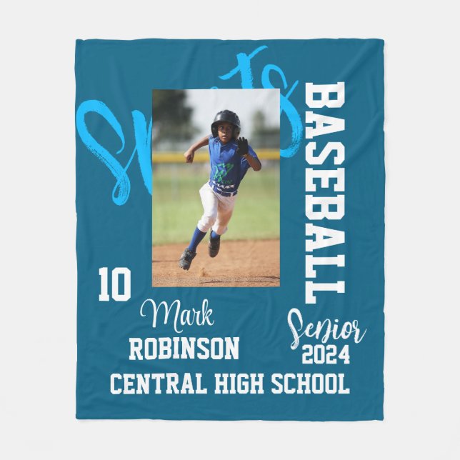 Baseball Sport Photo Fleece Blanket (Front)