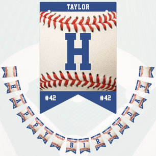 Baseball Sport Team Player Name Happy Birthday Bunting