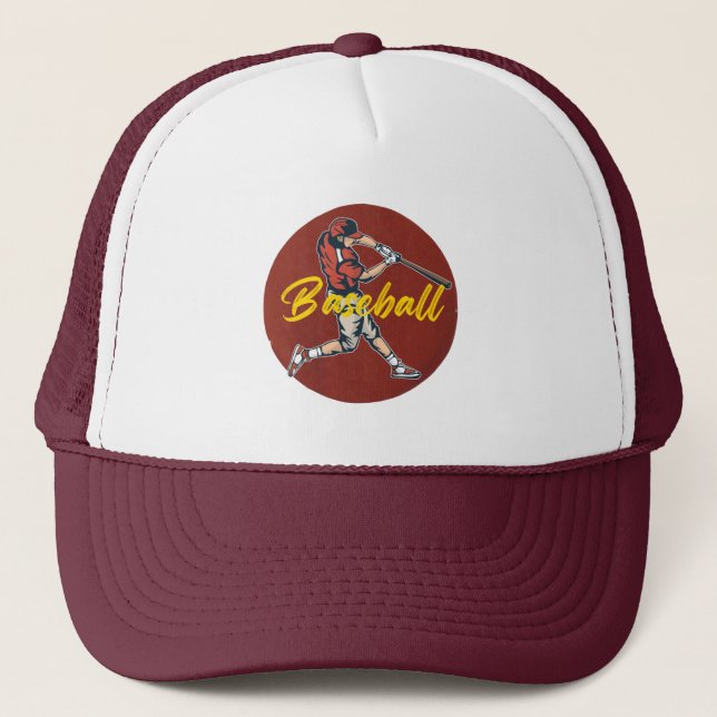 Baseball Sport Trucker Hat (Front)