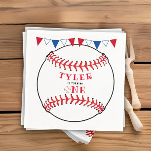 Baseball Sports 1st Birthday Party Napkin