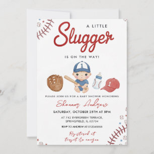 Baseball Sports Baby Shower Slugger Invitation