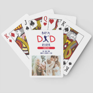 Baseball Sports Best Dad Ever Photo Fathers Day Playing Cards