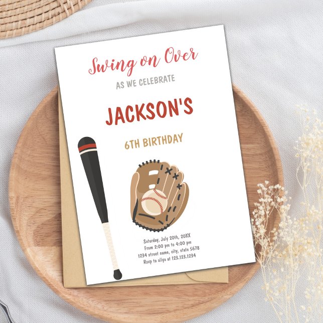 Baseball Sports Birthday Invitation (Baseball Invitations sports Birthday)