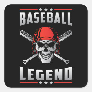 Baseball Sports Catcher Pitcher Bat Funny Gift Square Sticker