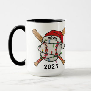 Baseball Sports Christmas 2025 Mug Custom Name