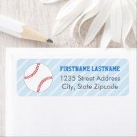 Baseball Sports Fan Blue and Red Return Address
