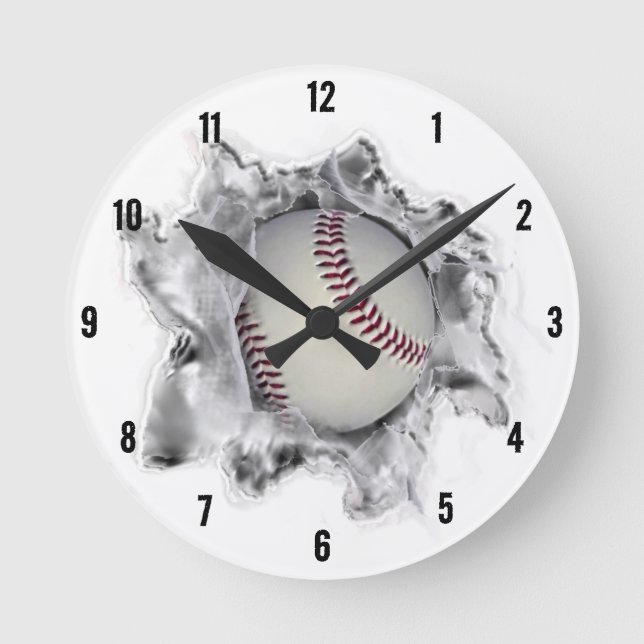 Baseball Sports Fan Round Clock (Front)