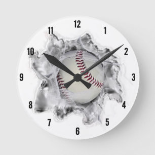 Baseball Sports Fan Round Clock