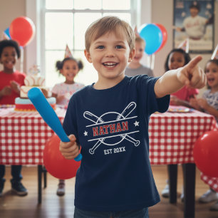 Baseball Sports Game Theme Name Est Year Birthday T-Shirt