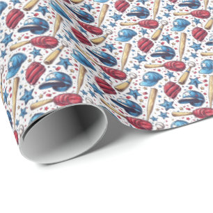 Baseball Sports Kids Boys Gift Wrapping Paper Cute