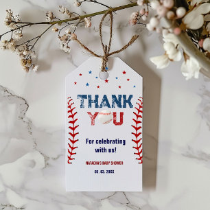 Baseball Sports Little slugger Boy Baby Shower Gift Tags