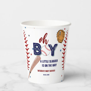 Baseball Sports Little slugger Boy Baby Shower Paper Cups