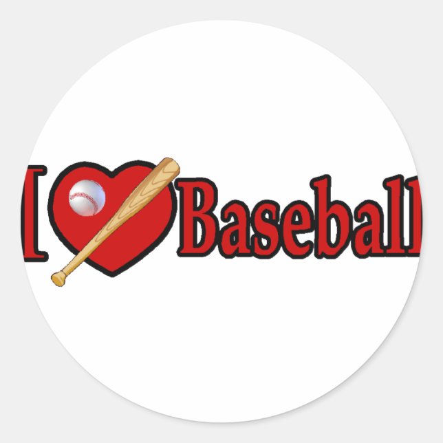 Baseball Sports Lover Gifts Classic Round Sticker (Front)