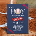 Baseball Sports Navy Blue Boy Baby Shower Invitation<br><div class="desc">Baseball Sports Navy Blue Boy Baby Shower Invitations.</div>