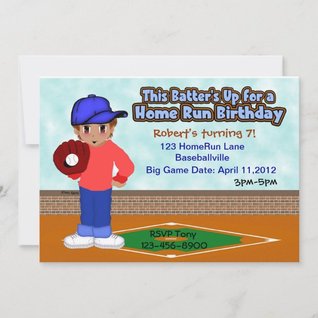 Baseball Sports Party Invitation (Front)