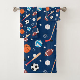 Baseball sports Pattern Bath Towel Set