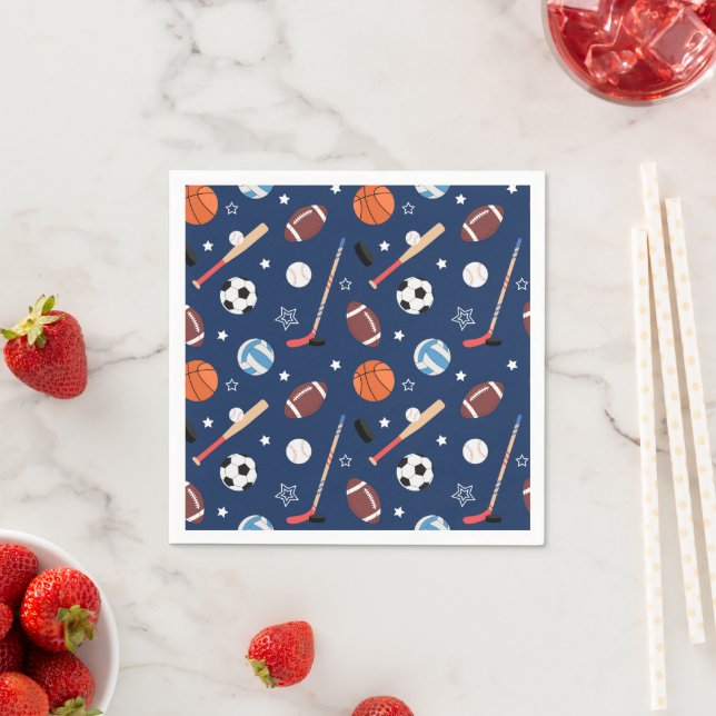 Baseball sports Pattern  Napkin (Insitu)