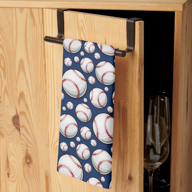 Baseball Sports Pattern Tea Towel (Thirds Fold)