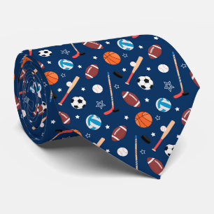Baseball sports Pattern  Tie