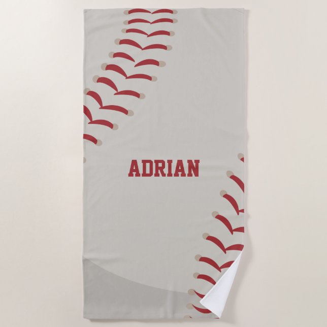 Baseball Sports Personalised  Beach Towel (Front)