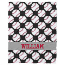Baseball Sports Personalised Black White Red