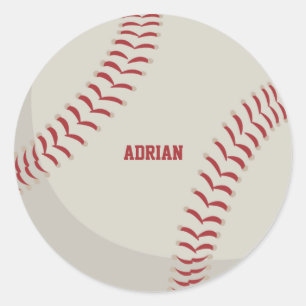 Baseball Sports Personalised  Classic Round Sticker