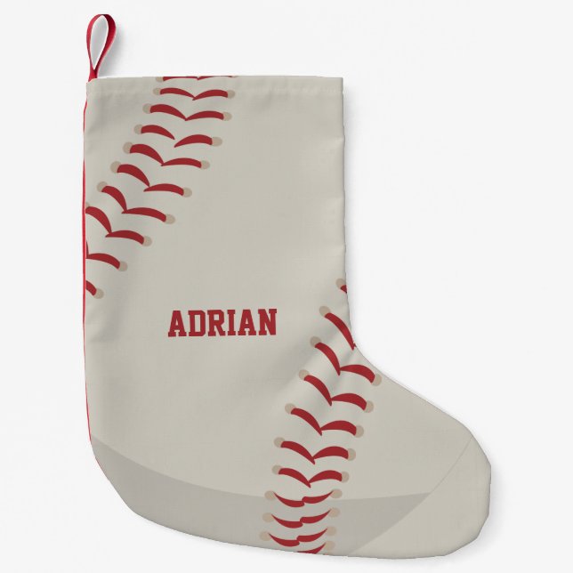 Baseball Sports Personalised  Small Christmas Stocking (Front)
