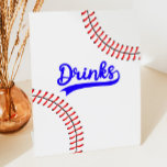 Baseball Sports Red Blue Drinks Table Pedestal Sign<br><div class="desc">This is a Baseball Sports Red Blue Drinks Table Sign!</div>